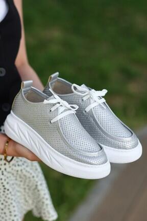 Freya Gri Cilt Bağcıklı Spor Ayakkabı Freya Gri Cilt Bağcıklı Spor Ayakkabı