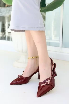 Liwan Bordo Rugan Topuklu Ayakkabı Liwan Bordo Rugan Topuklu Ayakkabı