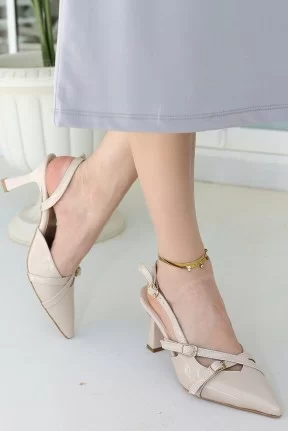 Liwan Bej Rugan Topuklu Ayakkabı Liwan Bej Rugan Topuklu Ayakkabı