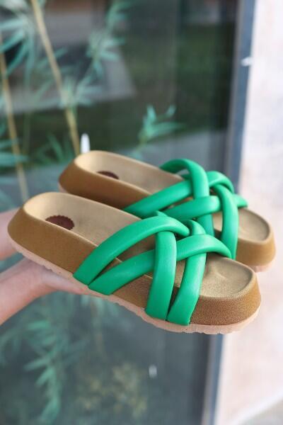 Tenda Yeşil Cilt Terlik Tenda Yeşil Cilt Terlik