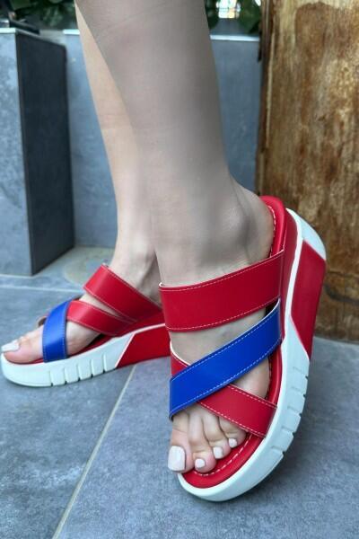 Sandy Kırmızı Cilt Dolgu Topuk Terlik Sandy Kırmızı Cilt Dolgu Topuk Terlik