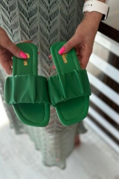 Nanta Yeşil Cilt Terlik