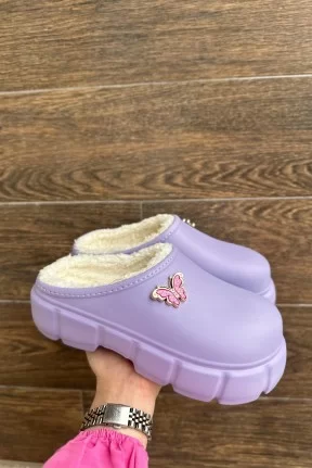 Jiji Lila Dolgu Topuk Terlik