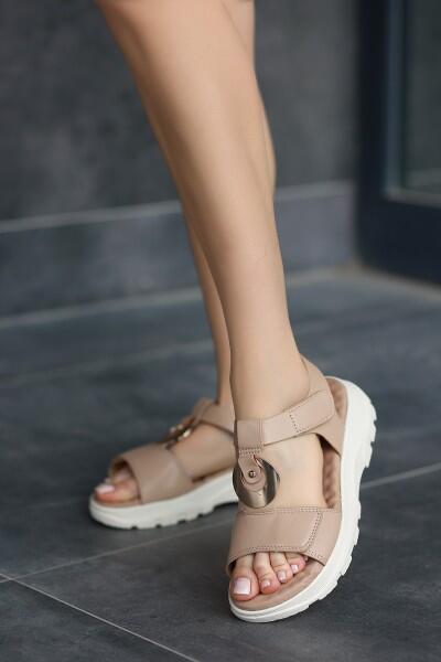 Shai Nude Cilt Cırt Cırtlı Sandalet Shai Nude Cilt Cırt Cırtlı Sandalet