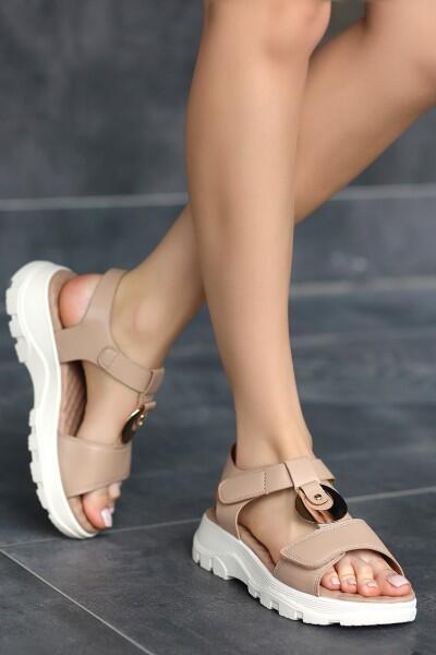 Shai Nude Cilt Cırt Cırtlı Sandalet Shai Nude Cilt Cırt Cırtlı Sandalet