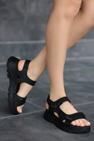 Jrita Siyah Deri Sandalet Jrita Siyah Deri Sandalet