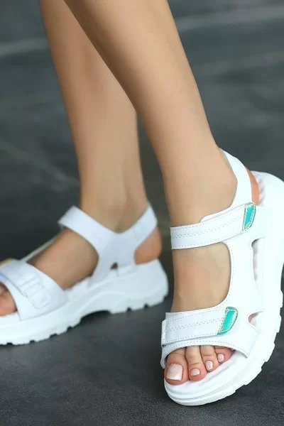 Jrita Beyaz Deri Sandalet Jrita Beyaz Deri Sandalet