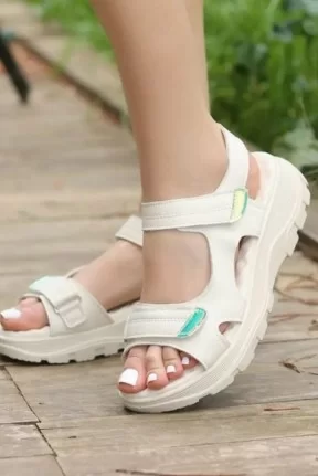 Jrita Bej Deri Sandalet Jrita Bej Deri Sandalet