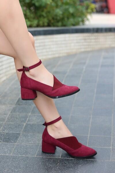 Rosla Bordo Süet Bootie Ayakakbı