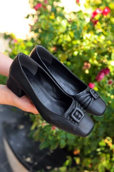 Raise Siyah Cilt Topuklu Ayakkabı