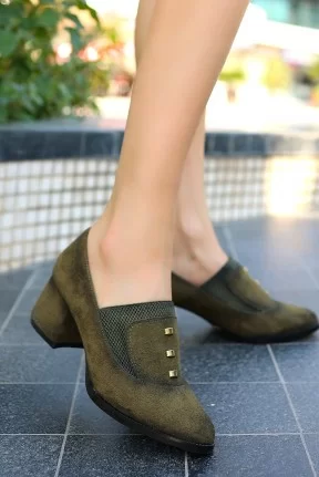 Rotta Yeşil Süet Topuklu Ayakkabı