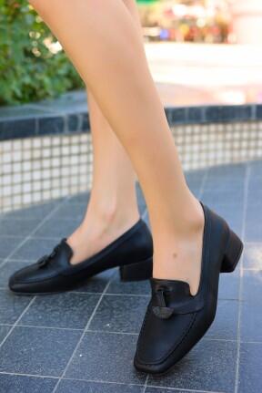 Nien Siyah Cilt Topuklu Ayakkabı