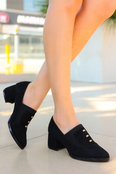 Rotta Siyah Süet Topuklu Ayakkabı Rotta Siyah Süet Topuklu Ayakkabı