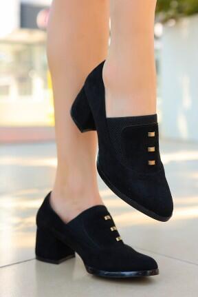 Rotta Siyah Süet Topuklu Ayakkabı Rotta Siyah Süet Topuklu Ayakkabı