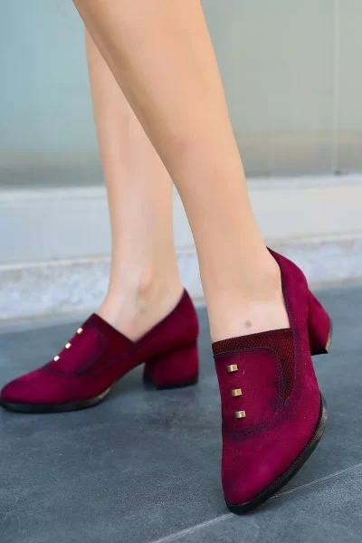 Rotta Bordo Süet Topuklu Ayakkabı Rotta Bordo Süet Topuklu Ayakkabı