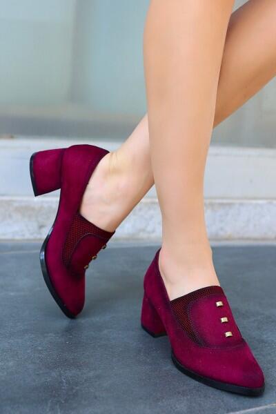 Rotta Bordo Süet Topuklu Ayakkabı Rotta Bordo Süet Topuklu Ayakkabı