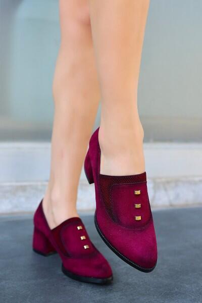 Rotta Bordo Süet Topuklu Ayakkabı Rotta Bordo Süet Topuklu Ayakkabı