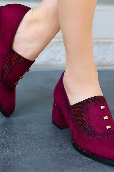 Rotta Bordo Süet Topuklu Ayakkabı Rotta Bordo Süet Topuklu Ayakkabı
