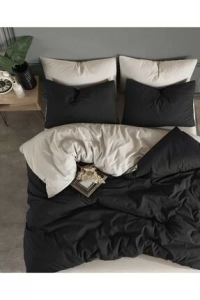 conzalizaLastikli Çarşaflı Çift Kişilik Nevresim Takımı | Siyah Bej | conzalizaLastikli Çarşaflı Çift Kişilik Nevresim Takımı | Siyah Bej |