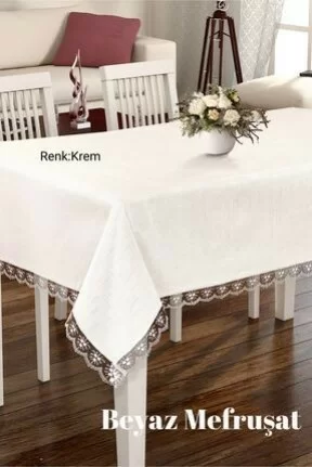 CardeaDertsiz Masa Örtüsü Güpürlü Kdk Kumaş