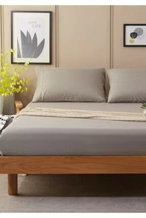 MODA HOMELastikli Pamuk Penye Çarşaf Gri 180x200 Littlekingsize