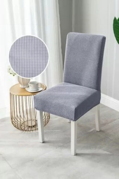 FaiendGri Sandalye Kılıfı Yıkanabilir Likralı Esnek Lastikli Sandalye Örtü