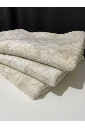 FavoriTeksKoltuk Çekyat Örtüsü Krem Damar Desenli Kaymaz Taban Süngerli Üst Kumaş Kadife