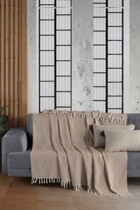 LADYNİLNatural Bej Koltuk Örtüsü | Koltuk Şalı 180x210 Pamuk LADYNİLNatural Bej Koltuk Örtüsü | Koltuk Şalı 180x210 Pamuk