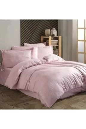 HobbyÇizgili Pudra - Çift Kişilik Jakarlı Saten Nevresim Takımı HobbyÇizgili Pudra - Çift Kişilik Jakarlı Saten Nevresim Takımı