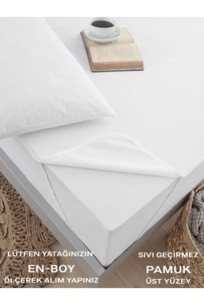 VESSİNOHOMEAlez Pamuklu Su Sıvı Geçirmez 4 Köşe Beyaz Yatak Koruyucu Tek Çift Kişilik Terletmeyen Yatak Alezi