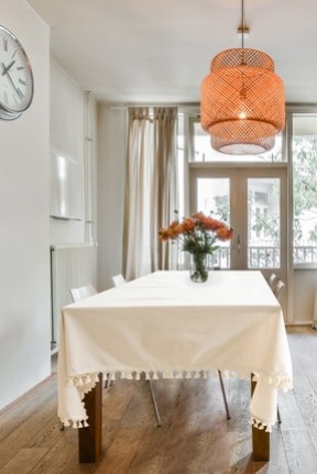 NDC HOMEOrganik Ham Keten Krem Ponponlu Masa Örtüsü