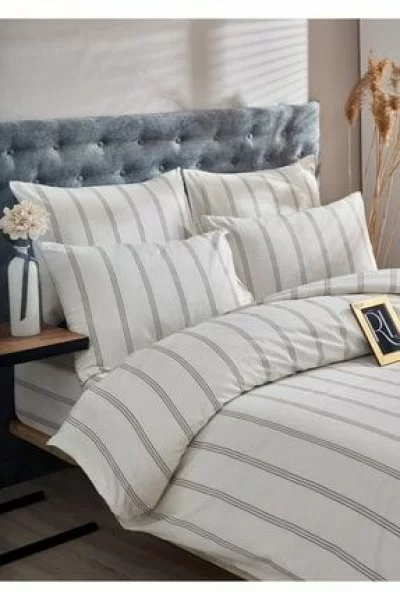 Ricco LifesAtlantis Ipliği Boyalı Organik Nevresim Takımı Çift Kişilik (ÇARŞAFSIZ)