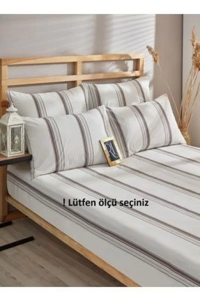 Ricco LifesOdun Kahvesi Lastikli Çarşaf Yastık Kılıfı Pamuklu Tek Kişilik - Çift Kişilik - Battal