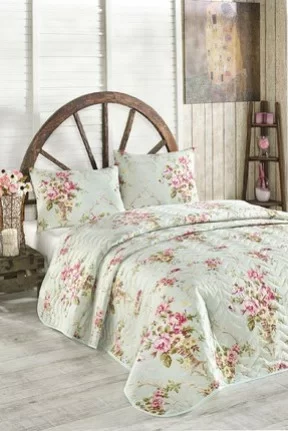 Eponj HomeÇift Kişilik Kapitone Yatak Örtüsü Seti Alanur Mint Eponj HomeÇift Kişilik Kapitone Yatak Örtüsü Seti Alanur Mint