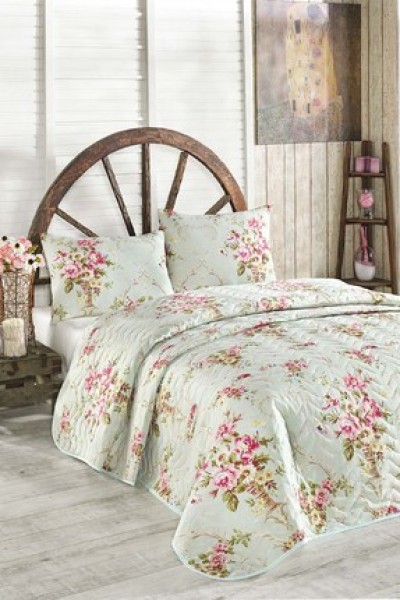 Eponj HomeÇift Kişilik Kapitone Yatak Örtüsü Seti Alanur Mint Eponj HomeÇift Kişilik Kapitone Yatak Örtüsü Seti Alanur Mint